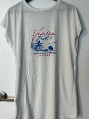 Primark Venice Beach Graphic T-Shirt Dress | Stretchy | Size M